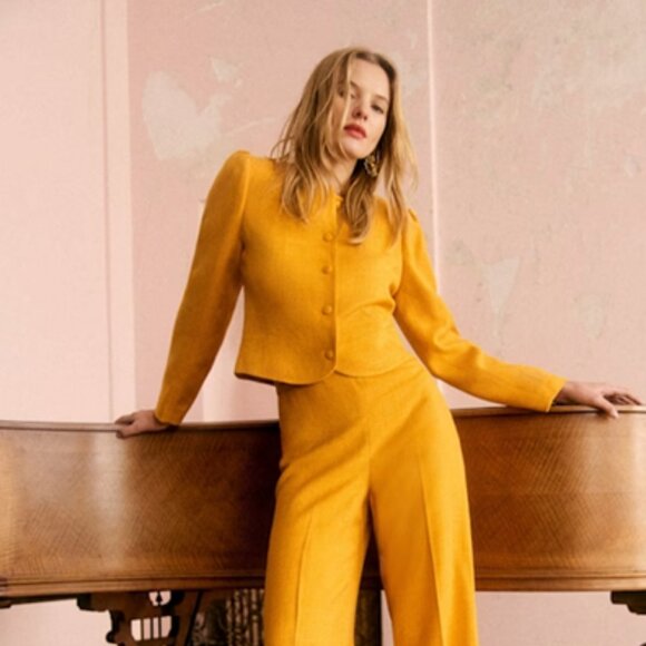 Sezane Editions Fiora Jacket in Sun 36 4 - Picture 1 of 6